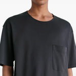 T-shirt girocollo con tasca applicata in nero Lemaire - uomo 