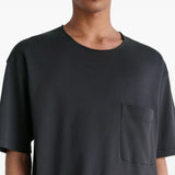 T-shirt girocollo con tasca applicata in nero Lemaire - uomo 