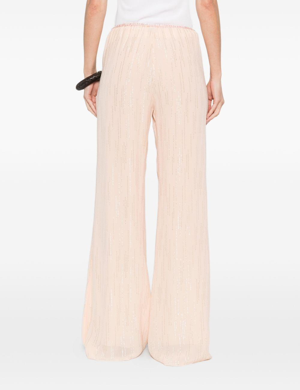 Pantaloni a palazzo con vita elasticata in rosa Forte forte - donna 