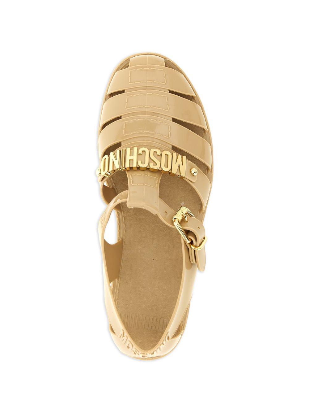 Sandali con logo in beige Moschino - donna 