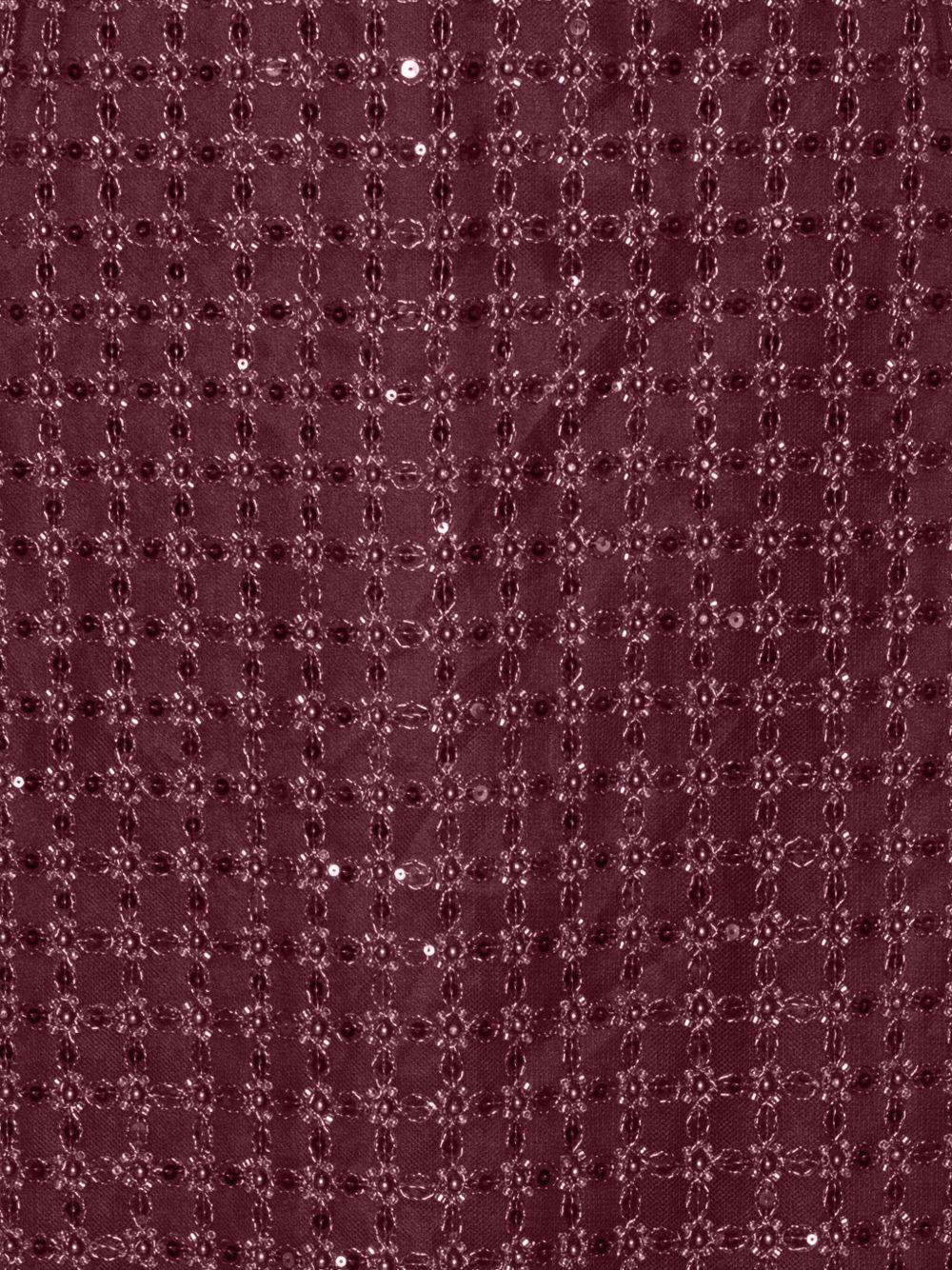 Abito a tubino con paillettes in bordeaux 