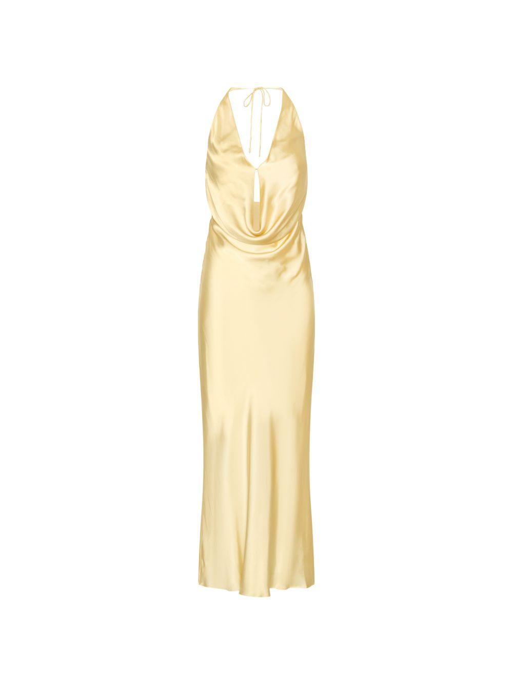 Abito lungo in chiffon giallo ROTATE - donna 