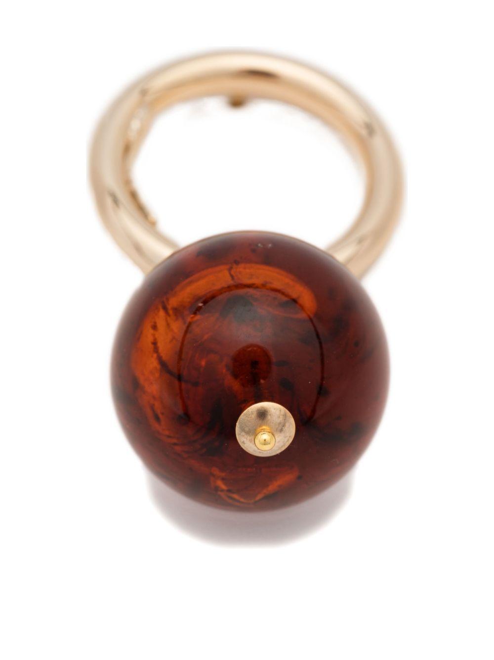 Orecchini a cerchio e sfera in oro e marrone Rosantica - donna 