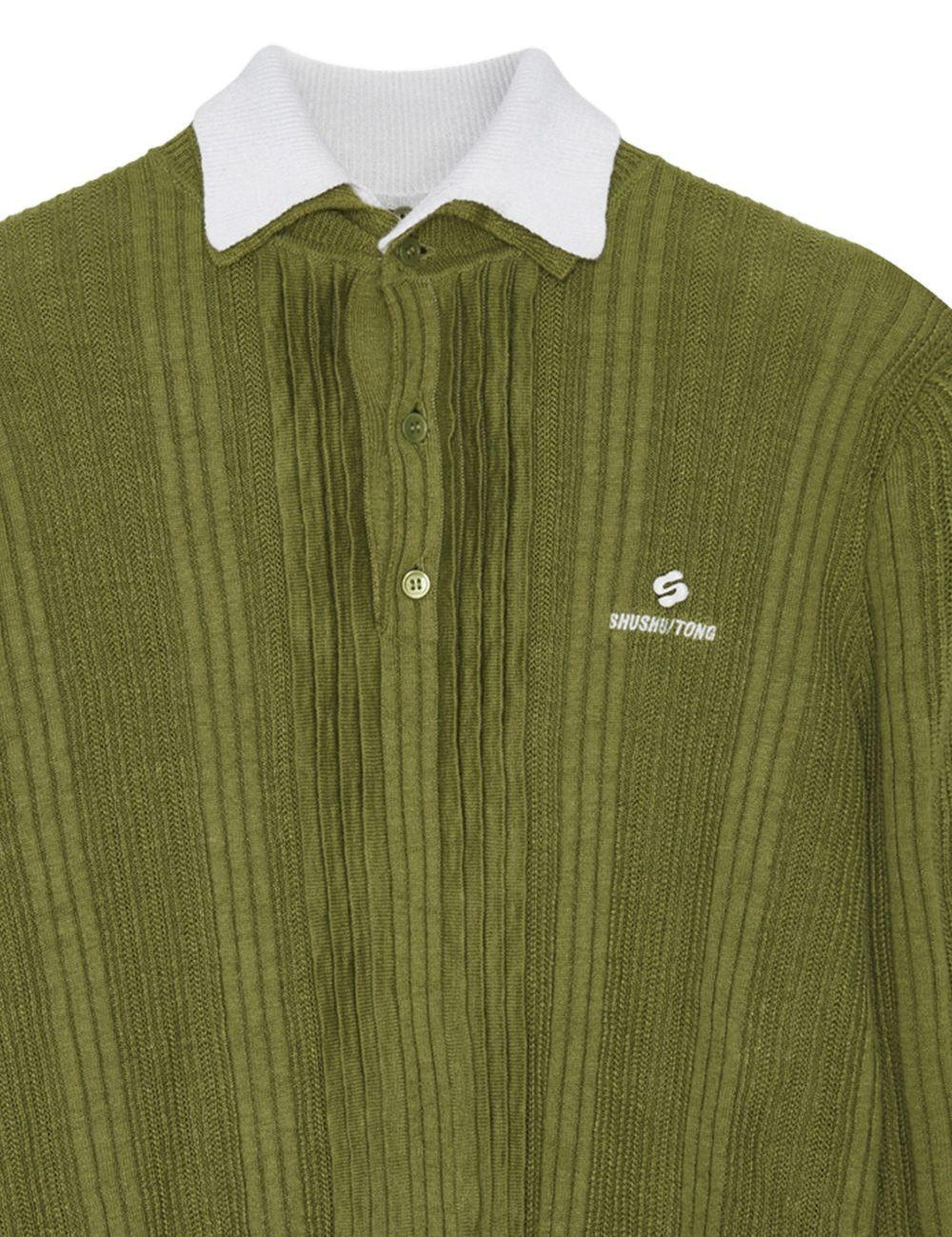 Polo con ricamo in verde SHUSHU/TONG - donna 