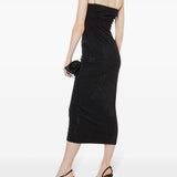 Abito midi con cristalli in nero Philosophy di Lorenzo Serafini - donna 