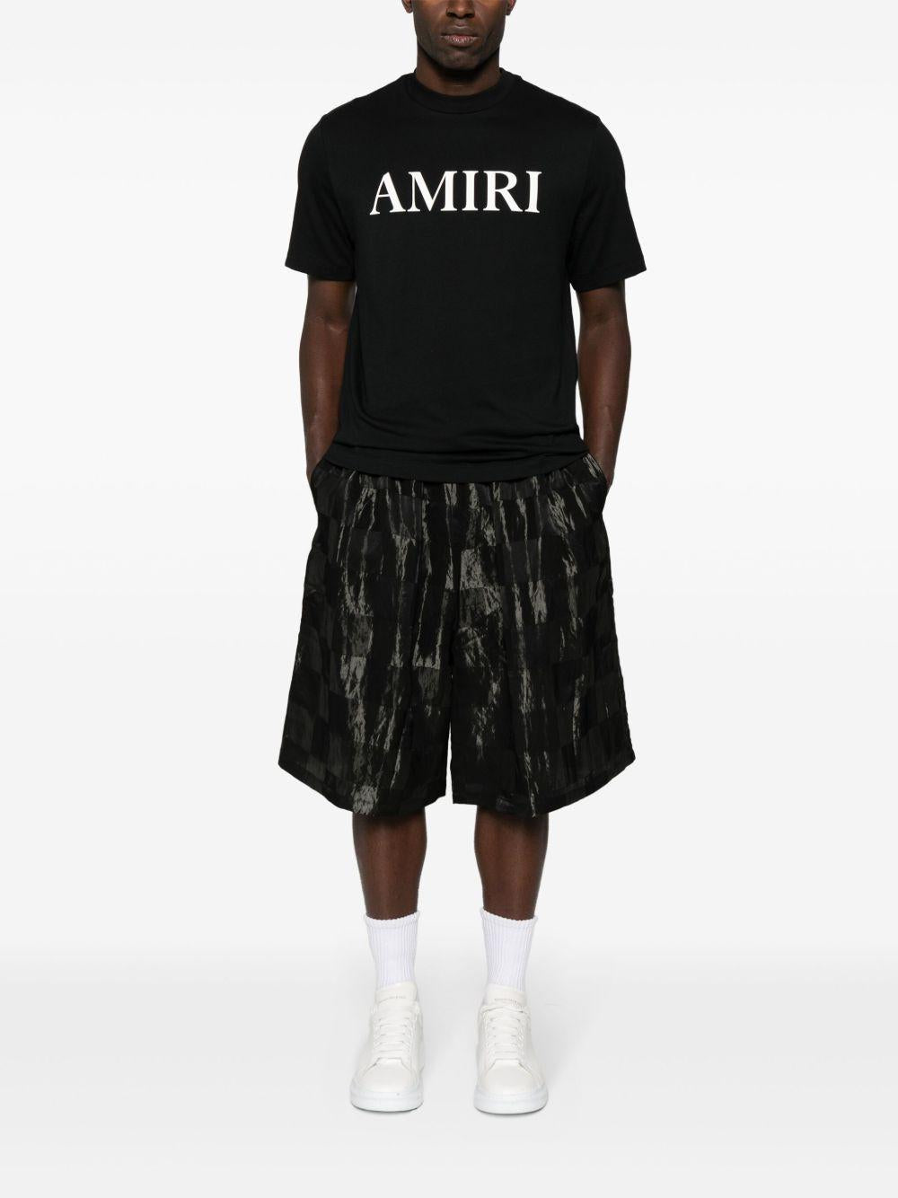 T-shirt a maniche corte con logo  in nero 