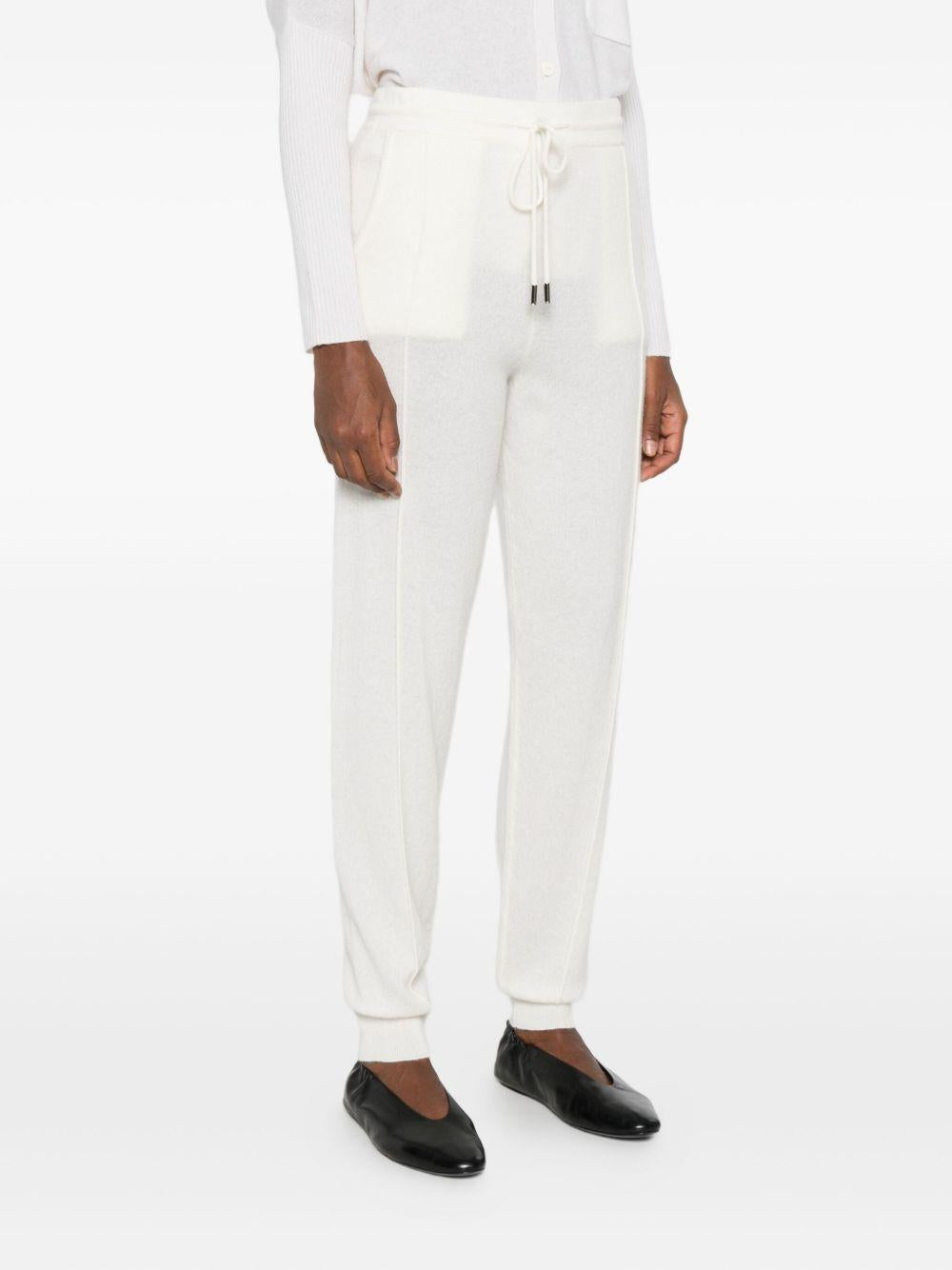 Pantaloni con couisse in cashmere in ecru Gotha - donna 