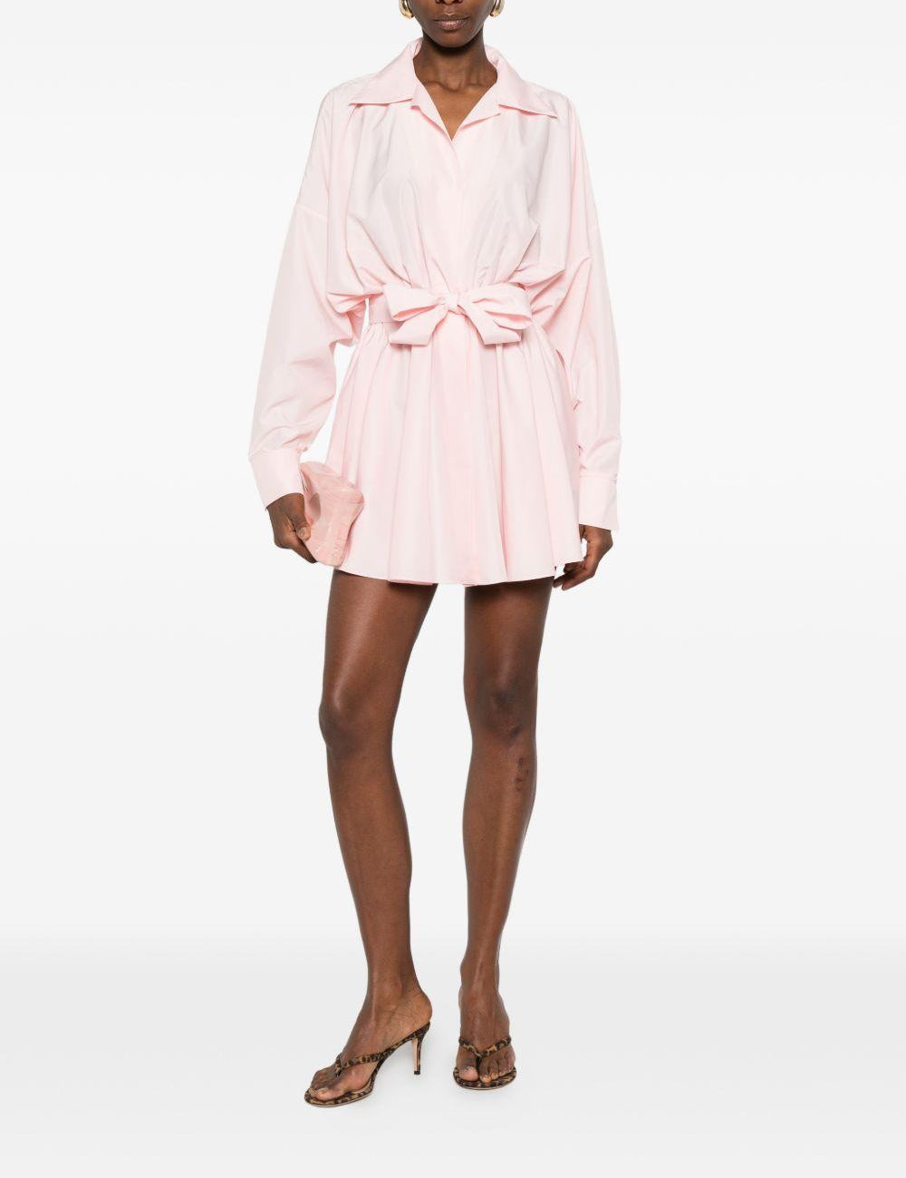 Mini abito svasato con cintura in rosa Norma kamali - donna 