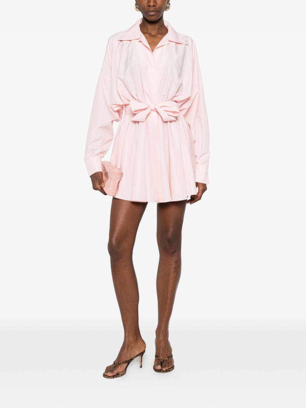 Mini abito svasato con cintura in rosa Norma kamali - donna 