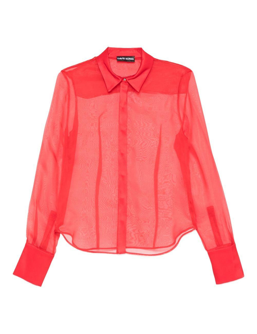 Camicia semi trasparente in rosso David Koma - donna 
