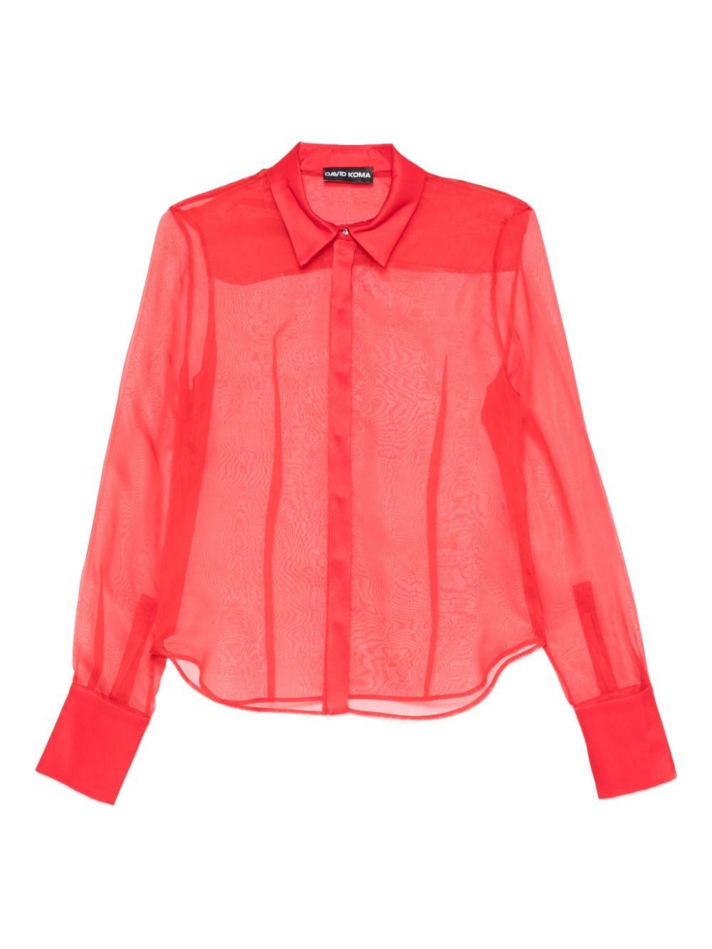 Camicia semi trasparente in rosso David Koma - donna 