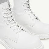 Stivaletti alti con lacci in bianco MM6 x Dr. Martens - donna 
