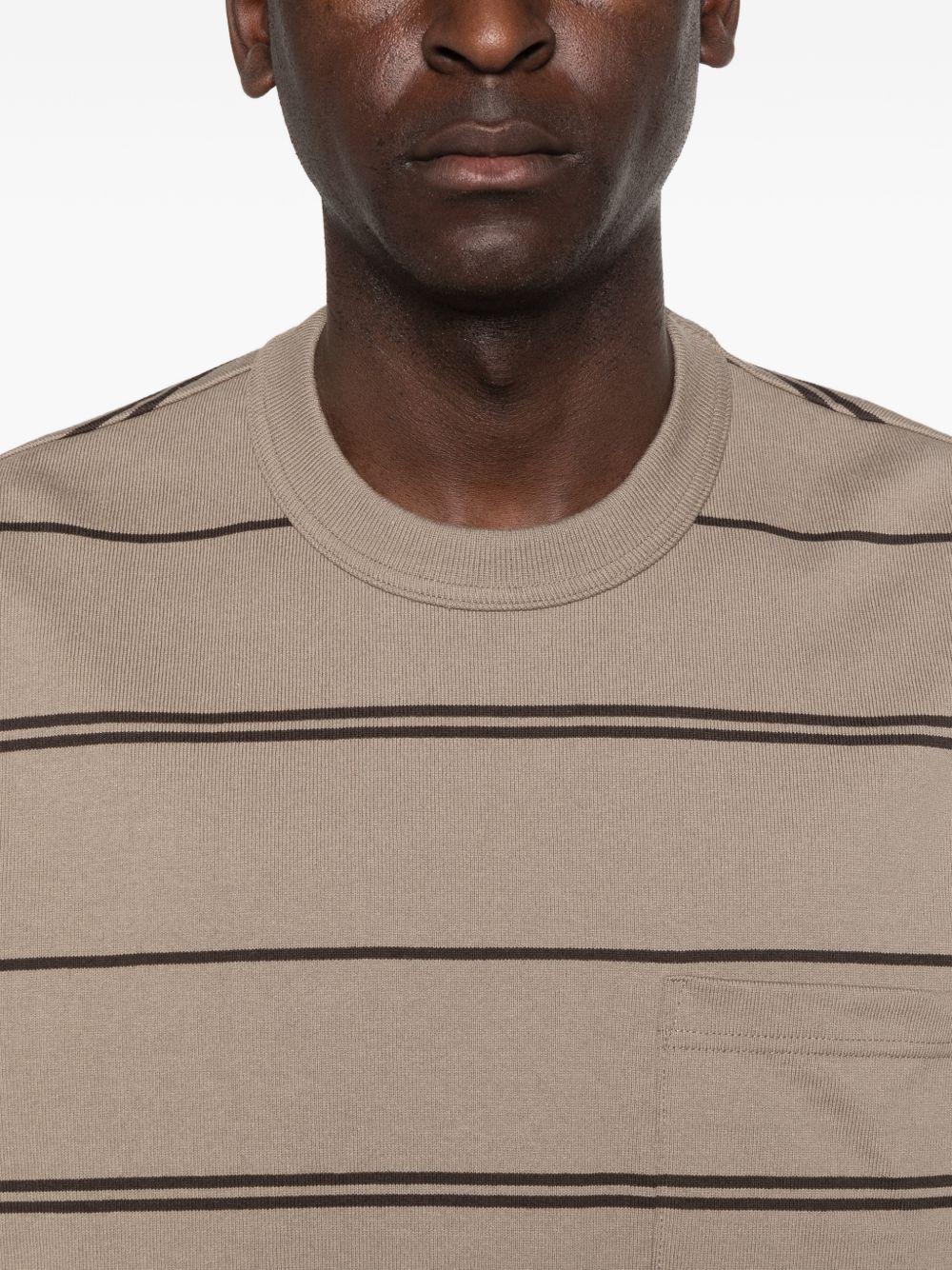 T-shirt a righe con taschino sul petto in beige Comme des garcons homme - uomo 