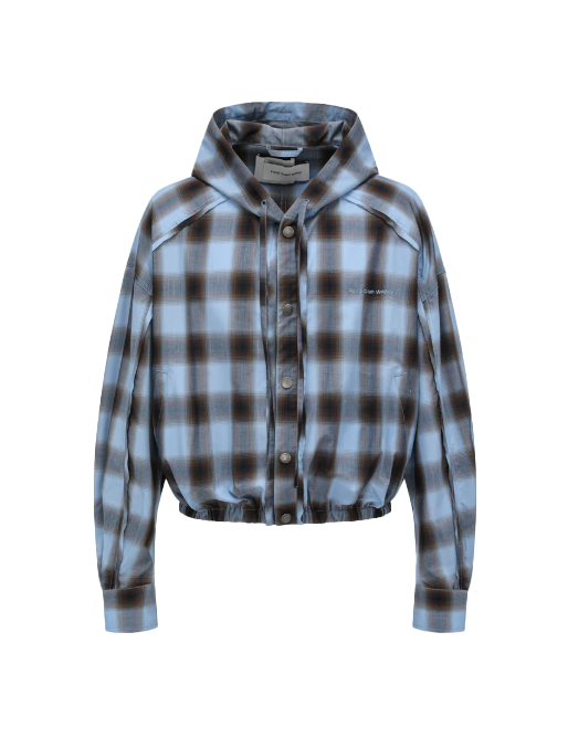 Giacca a quadri con cappuccio in blu Feng Chen Wang - uomo 