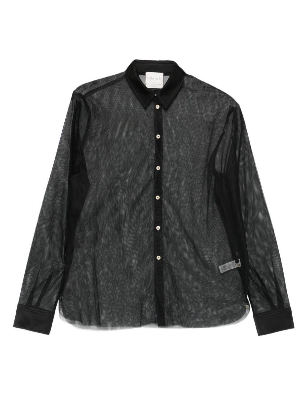 Camicia semi trasparente in nero Forte forte - donna 