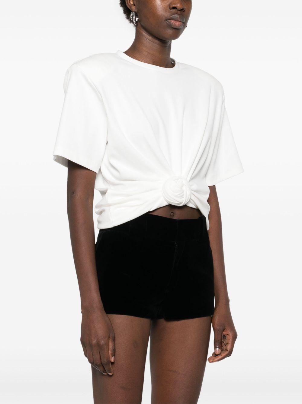 T-shirt con nodo in bianco 