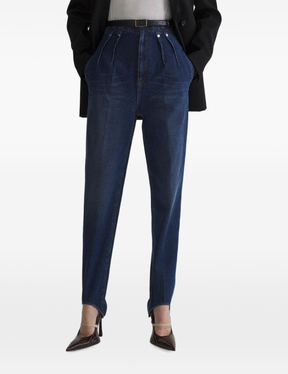 Jeans a vita alta in blu 