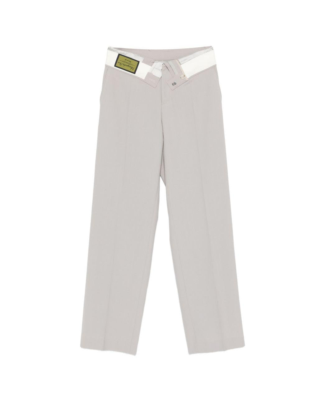 Pantaloni con dettaglio risvolto in grigio MM6 Maison Margiela - donna 