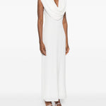 Abito lungo con scialle in bianco Rotate - donna 