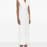 Abito lungo con scialle in bianco Rotate - donna 