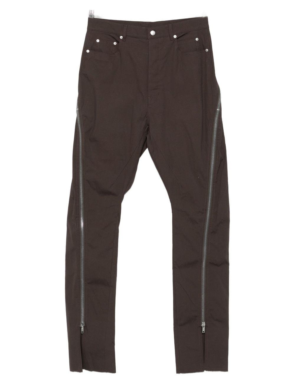 Pantaloni con zip in marrone Rick owens - uomo 
