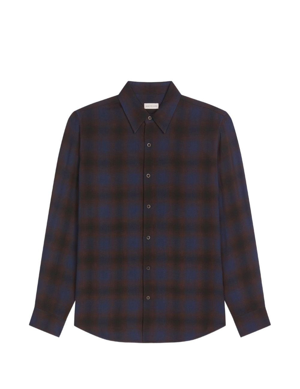 Camicia in seta stampata multicolore 