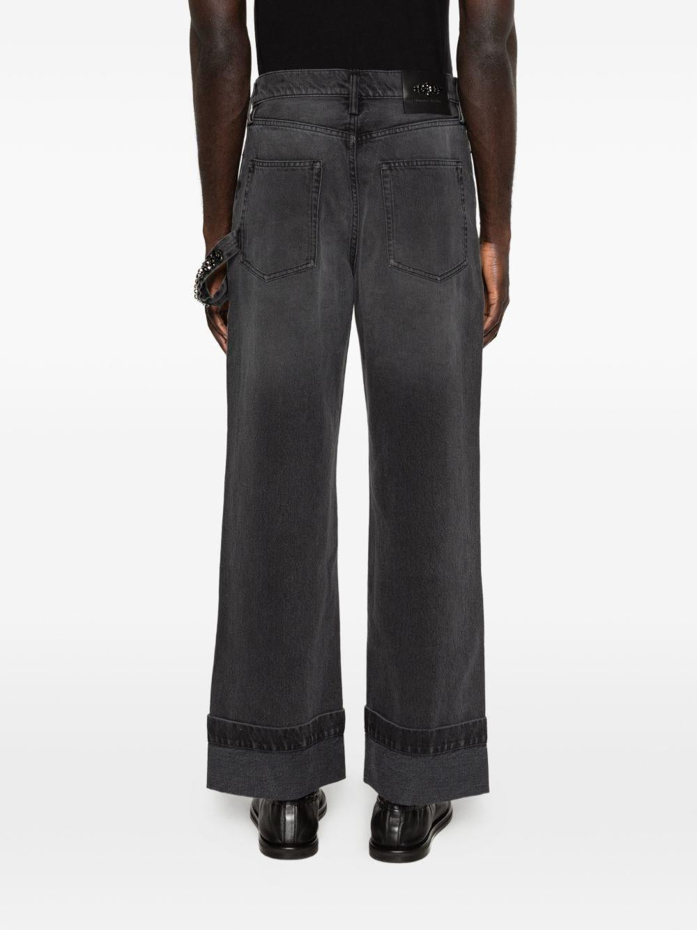 Jeans con risvolto in grigio Simone rocha - uomo 
