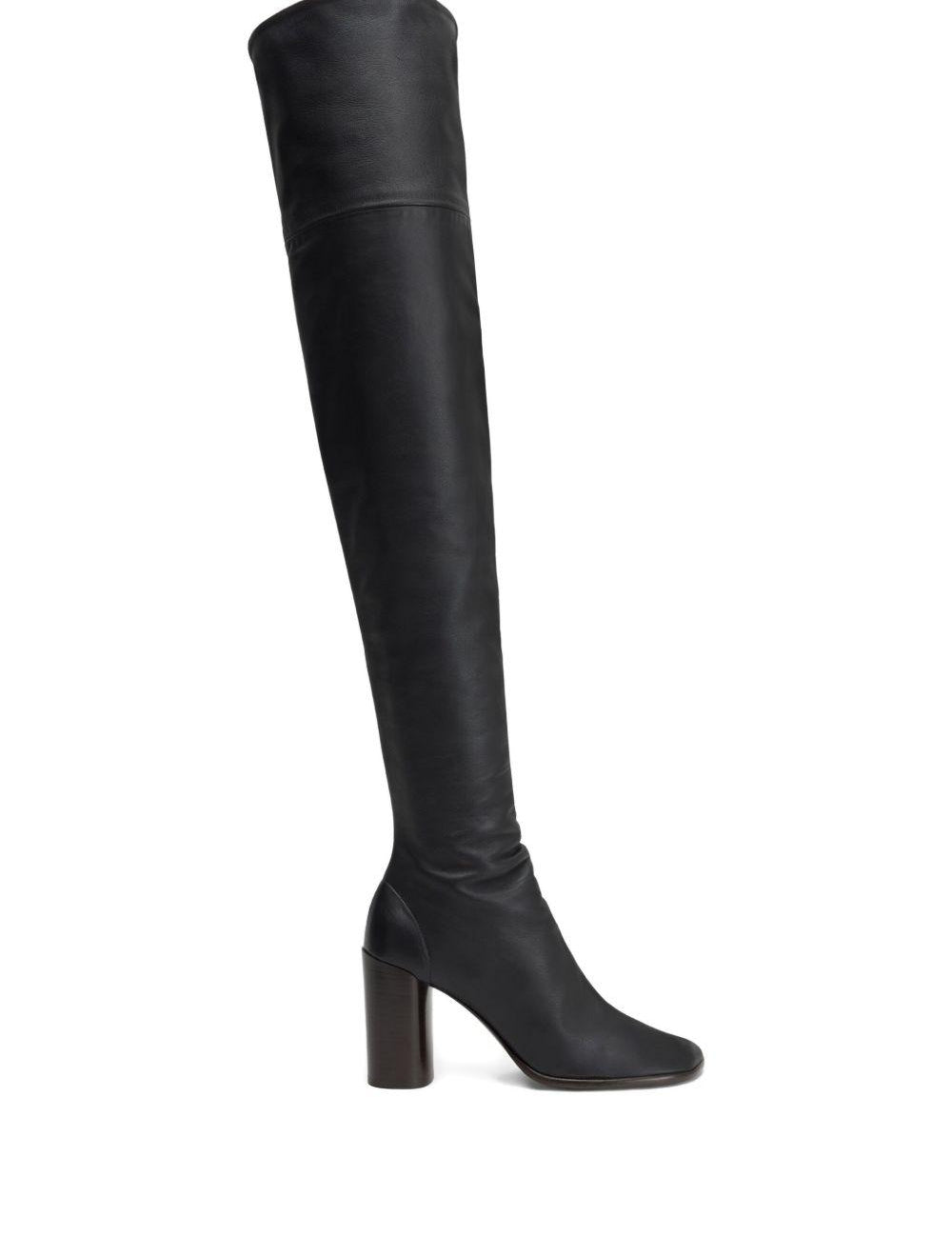 Stivali con tacco largo in nero Lemaire - donna 