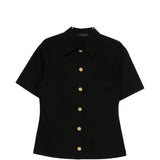 Camicia a maniche corte con bottoni in nero Thelaurent - donna 
