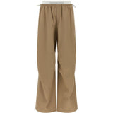 Pantaloni con cintura a doppio strato e logo in marrone Alexander wang - donna 