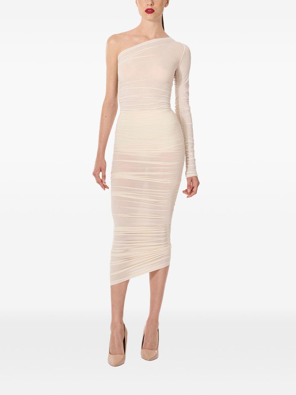 Body semi trasparente in crema Wolford - donna 