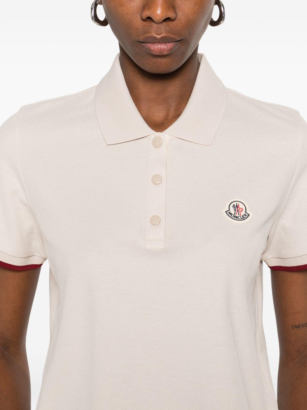 Polo a maniche corte in beige Moncler - donna 