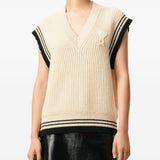 Gilet con scollo a v ami de coeur in beige Ami paris - unisex 