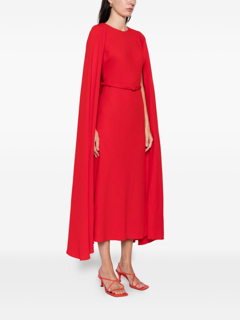 Abito lungo con mantella  in rosso Roland mouret - donna 