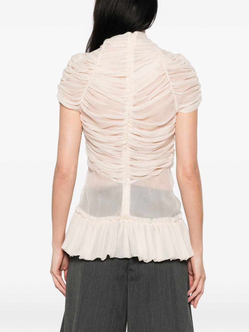 Top in seta Chuchu plissettato in rosa cipria Dries van noten - donna 