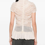 Top in seta Chuchu plissettato in rosa cipria Dries van noten - donna 