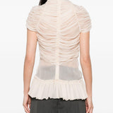 Top in seta Chuchu plissettato in rosa cipria Dries van noten - donna 