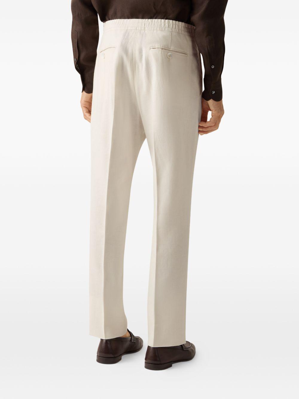 Pantaloni in lino Oasi in bianco Zegna - uomo 