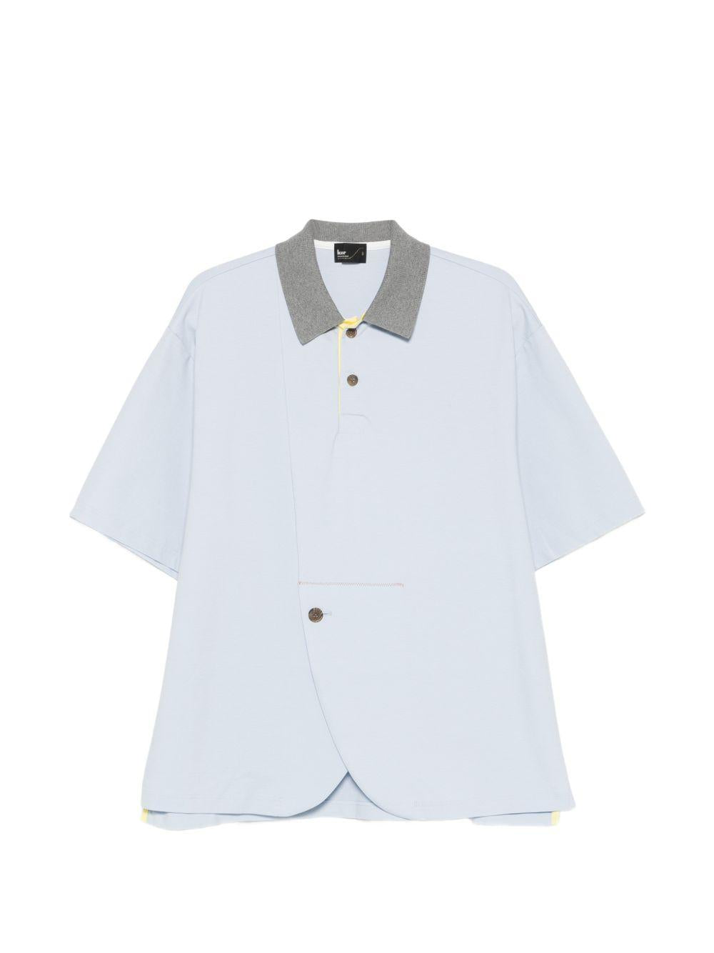 Polo con bottoni in azzurro e grigio Kolor - uomo 