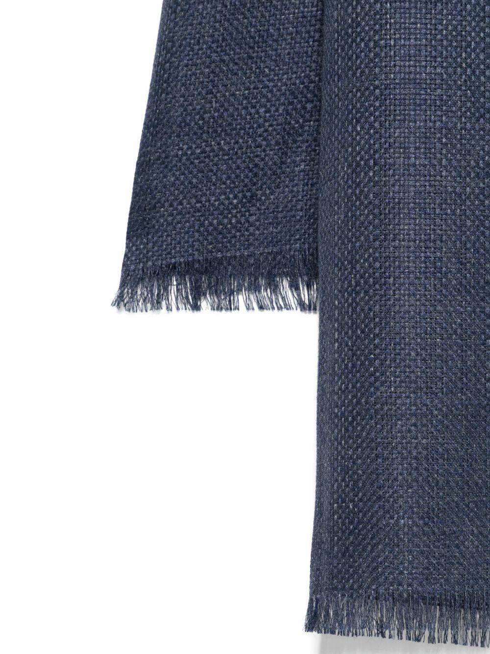 Sciarpa con frange in blu Brunello cucinelli - uomo 