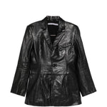 Blazer squadrato in pelle in nero Alexander wang - donna 