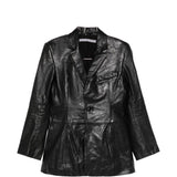 Blazer squadrato in pelle in nero Alexander wang - donna 