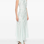 Abito midi posy con drapeggio in celeste Victoria beckham - donna 