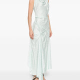 Abito midi posy con drapeggio in celeste Victoria beckham - donna 