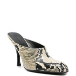 Mules con tacco effetto serpente in beige Khaite - donna 