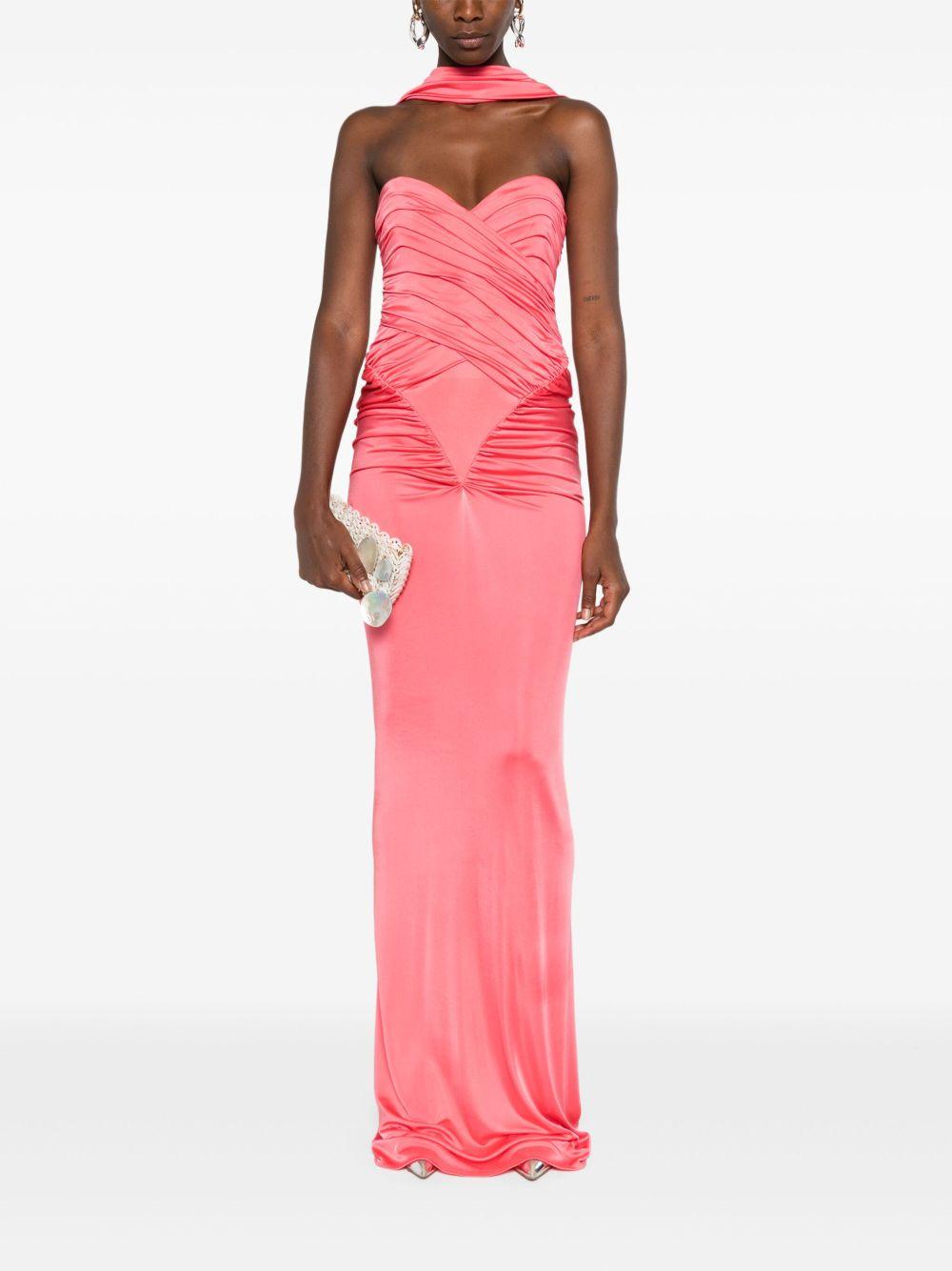 Abito da sera con scollo a cuore in rosa The new arrivals ilkyaz ozel - donna 