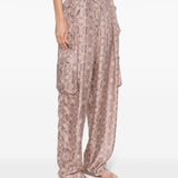 Pantaloni cargo con stampa astratta in rosa - donna 