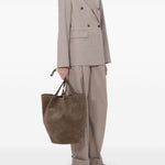 Blazer doppiopetto Norma con revers a lancia in taupe Loulou de saison - donna 