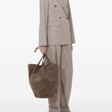 Blazer doppiopetto Norma con revers a lancia in taupe Loulou de saison - donna 