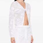 Cardigan con fiocco in bianco SHUSHU/TONG - donna 
